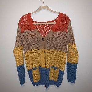 colored cardigan
